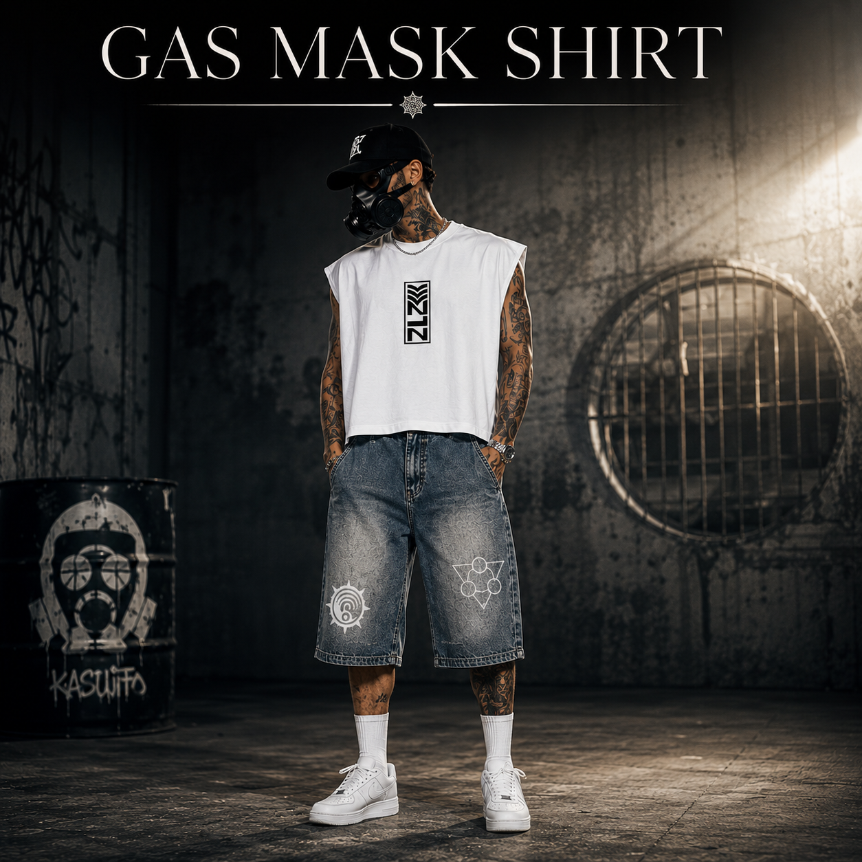 Gas Mask Boxy Non-Shrink T-Shirt