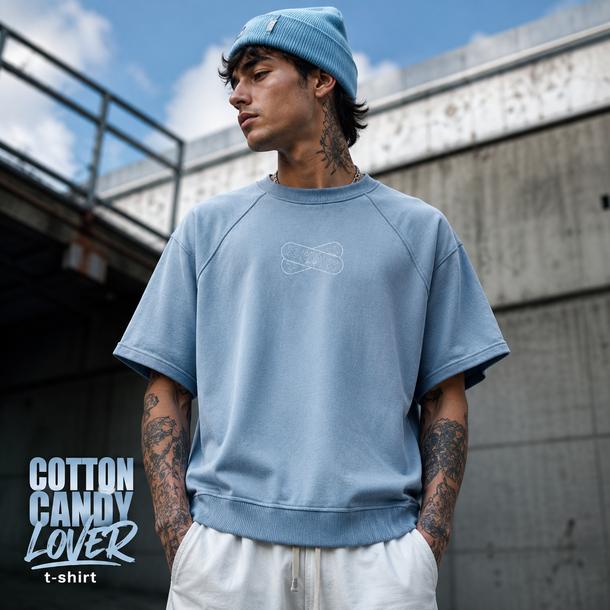 Cotton Candy Lover Boxy Short Sleeve Sweatshirt