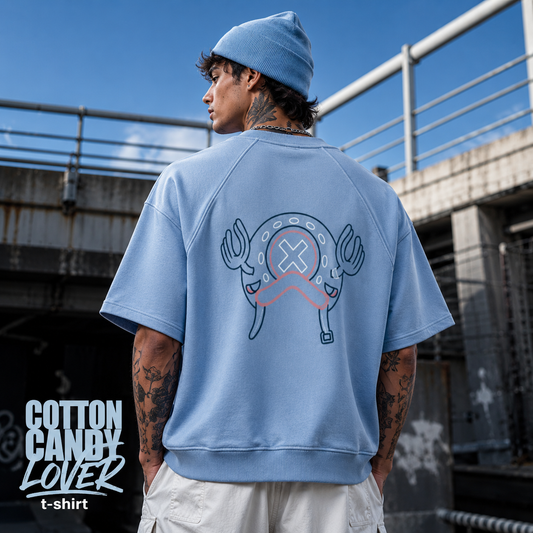 Cotton Candy Lover Boxy Short Sleeve Sweatshirt